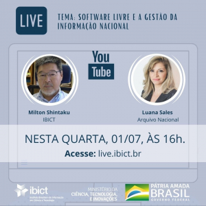 Próxima live do Ibict vai debater software livre e a gestão da informação nacional