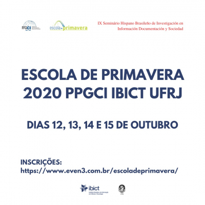 Inscrições abertas para os cursos gratuitos da Escola de Primavera do PPGCI IBICT/UFRJ 2020