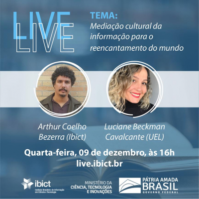 Live do Ibict vai discutir a mediação cultural da informação para o reencantamento do mundo