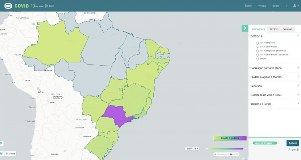 Ibict lança Infográfico Interativo com dados sobre o Coronavírus por estado