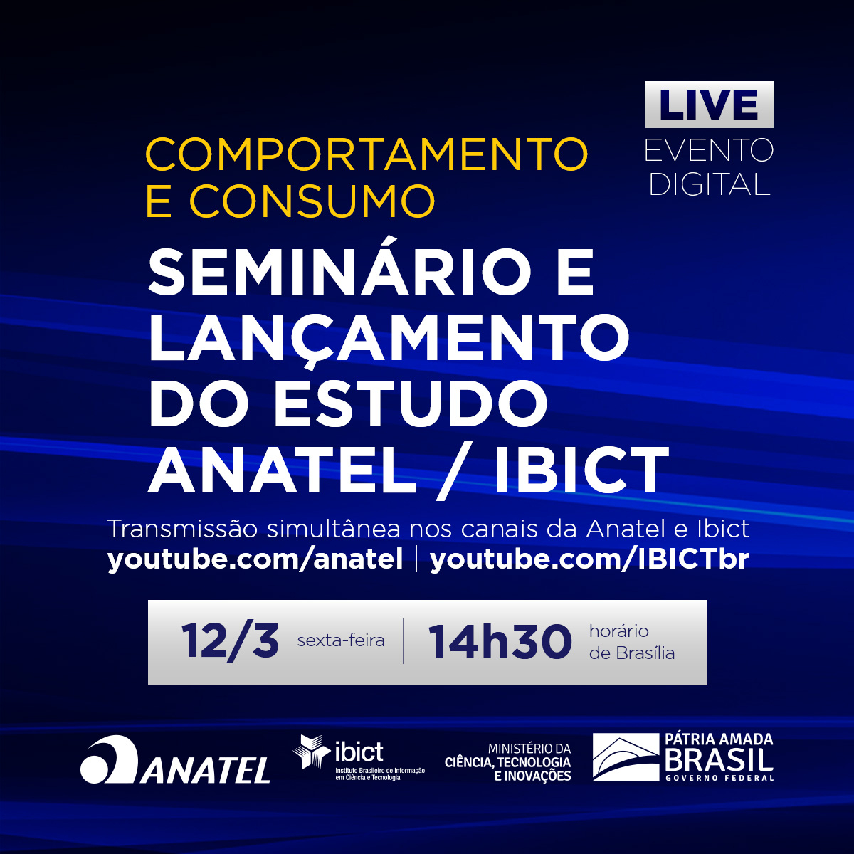 Anatel e Ibict realizam seminário para o lançamento de estudo sobre relações de consumo no setor de telecomunicações no Brasil 