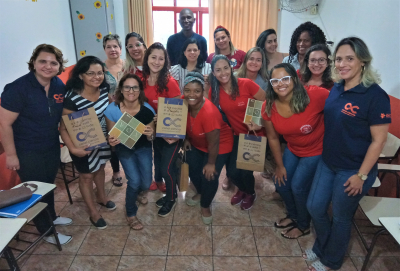 Equipe do Canal Ciência com as docentes da escola Bem-Me-Quer