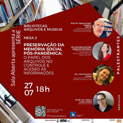 Projeto Sala Aberta recebe palestra de Miguel Arellano (Rede Cariniana) no dia 27/07